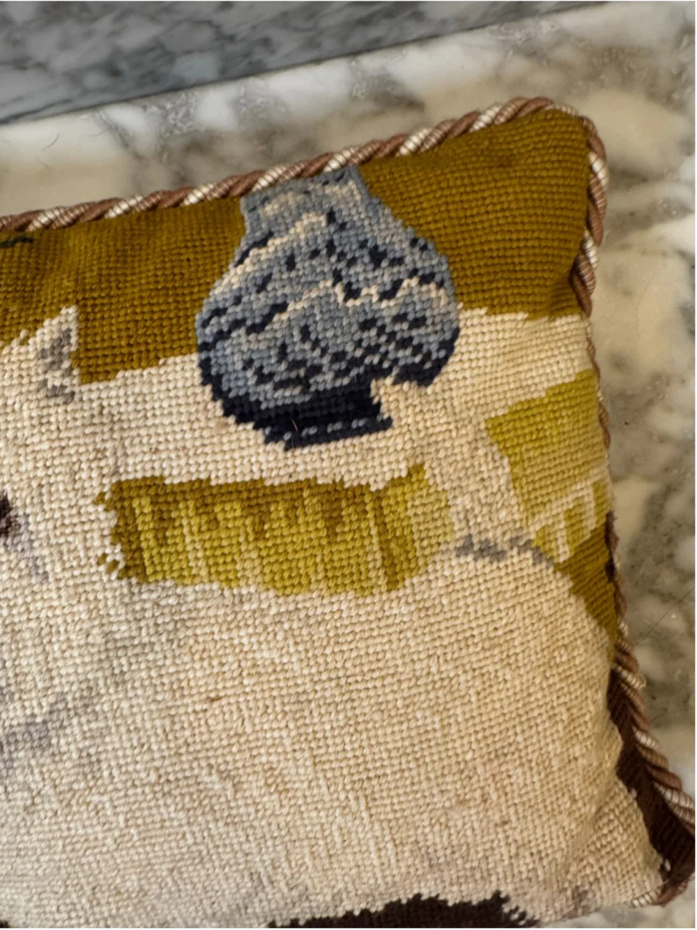 Vintage Westie Needlepoint Pillow 12x12 Wool Needlepoint West Highland Terrier